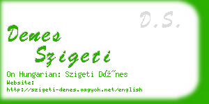 denes szigeti business card